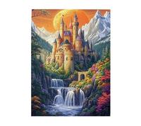 Liorosa 500 pezzi di puzzle in legno per adulti incantata cittadella della scogliera, mondo classico stile fiaba, ogni pezzo è unico, estetica classica vintage, regali per amici e familiari