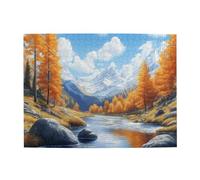 Liorosa 500 pezzi di puzzle in legno per adulti paesaggio naturale, paesaggio autunnale e montagne innevate, impegnativo esercizio cerebrale, adatto per la ricreazione familiare, decorazione da parete