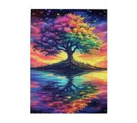 Liorosa 500 pezzi puzzle vibrante albero celestiale fantasia. Ogni pezzo è unico, ideale per la famiglia divertimento e collezione di appassionati d'arte, montaggio pratico della tua decorazione