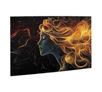 Liorosa 500 pezzi puzzle vibrante donna celeste - riccioli luminosi di capelli dorati con cosmico nello spazio profondo, arte astratta in legno di alta qualità, vibrante e unico, divertiti a risolvere