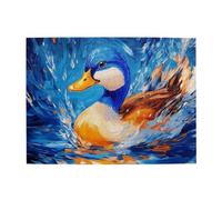 Liorosa 500 piume e schiuma puzzle vivaci, anatra realistica con dettagli a goccia d'acqua in arte dinamica in legno, colori incredibilmente vivaci, ideali per rilassarsi e mostrare per gli amanti dei