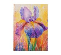 Liorosa Accattivante puzzle di fiori di iride per adulti 500 pezzi, splendidi colori vivaci. Puzzle in legno con ogni pezzo unico. Ideale per rilassarsi e decorare la casa. Esercizio pratico abilità