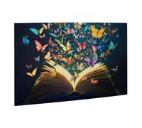 Liorosa Ali letterarie 500 pezzi di puzzle in legno per adulti, libro aperto con sciame di farfalle arcobaleno in bagliore mistico, ogni pezzo è unico, attività divertenti per le vacanze con la