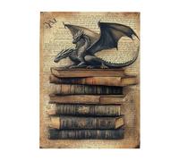 Liorosa Antica biblioteca puzzle guardiano per adulti 500 pezzi, maestoso drago nero appollaiato su libri antichi, meravigliosa immaginazione, sfida per te stesso, regali per amici e familiari