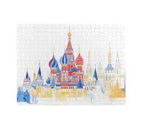 Liorosa Architettura dal design minimalista, 500 pezzi di puzzle in legno per adulti, stile europeo classico, illustrazione di linee uniche, pezzi si adattano perfettamente, opere d'arte divertenti
