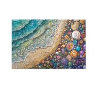 Liorosa Beach Pebbles 1000 pezzi di puzzle in legno per adulti, conchiglie e ciottoli, pezzi si adattano perfettamente, colori vivaci, goditi il processo di risoluzione del puzzle, regalo per gli