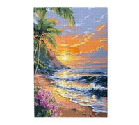 Liorosa Beachside Bliss Puzzle per adulti 1000 pezzi, una sinfonia di cieli arancioni, acque blu e verdi lussureggianti. Ogni pezzo è unico, esercita abilità pratiche e pazienza di pensiero
