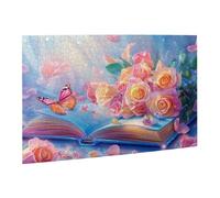 Liorosa Bellissimo libro di fiabe 500 pezzi di puzzle in legno per adulti, estetica dai colori tenui, hobby e sfide esplorative, piacere per alleviare lo stress, attività divertenti per le vacanze con