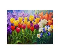 Liorosa Botanical Color Explosion - Puzzle in legno da 500 pezzi per adulti, con iris lussureggianti e tulipani in piena fioritura, colori incredibilmente vivaci, divertiti a risolvere puzzle con la