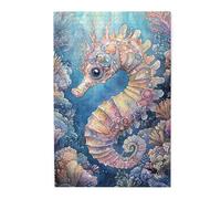 Liorosa Cavalluccio marino incantato nel regno dei coralli, 1000 pezzi di puzzle in legno per adulti, vibrante puzzle in legno ad acquerello, sfida, ogni pezzo è unico, regalo per amici e familiari