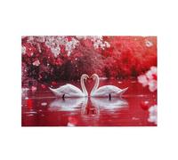 Liorosa cigno serenata 1000 pezzi puzzle vibrante, coppia di cigni bianchi in posa intima sul lago, colori incredibilmente vivaci, splendida opera d'arte, ideale per relax e divertimento in famiglia