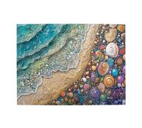 Liorosa Ciottoli da spiaggia 500 pezzi di puzzle in legno per adulti, conchiglie e ciottoli, pezzi si adattano perfettamente, colori vivaci, goditi il processo di risoluzione del puzzle, regalo per