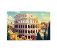 Liorosa Classic Landmark Buildings - Puzzle in legno per adulti, 1000 pezzi, antico Colosseo romano, interessanti puzzle artistici digitali, ideale per relax e divertimento in famiglia