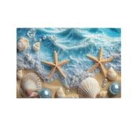 Liorosa Coastal Treasures - Puzzle in legno per adulti, 1000 pezzi, stelle marine, perle e conchiglie sulla costa illuminata dal sole, pezzi si adattano perfettamente, regalo estivo divertente, regalo