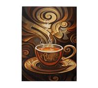 Liorosa Coffee Daydream 500 pezzi di puzzle in legno per adulti, vapore unico e caffè caldo, puzzle impegnativo natura morta, completo di famiglia e amici, goditi il processo di risoluzione del puzzle