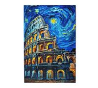 Liorosa Colosseo stellato 1000 pezzi di puzzle in legno per adulti, impressionista notte impegnativa arte puzzle, attività creativa hobby per adulti, regali per amici e familiari