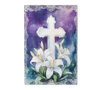 Liorosa Divine Encounter - Puzzle in legno per adulti, croce gotica con gigli baciati dalla rugiada, ideale per relax e divertimento in famiglia, montaggio pratico della tua decorazione per la casa