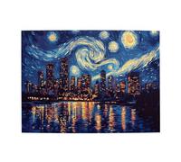 Liorosa Dreamy Metropolis At Night Puzzle per adulti 500 pezzi, riflessi blu galassia sul fiume, design unico e bello, adatto per serate di gioco, regalo per amici