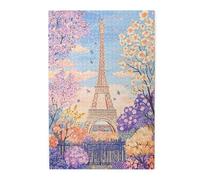 Liorosa Dreamy Torre Eiffel nel paese delle meraviglie floreale 1000 pezzi puzzle per adulti, colori primaverili vibranti puzzle arte in legno per adulti e decorazione, pezzi si adattano perfettamente