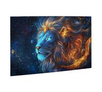 Liorosa Ember - Puzzle sovrano per adulti, 500 pezzi, leone fiammeggiante con particelle di polvere cosmica in uno sfondo vuoto, design fantasy impegnativo, adatto per le attività ricreative in