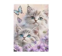 Liorosa Enchanted Garden Cat Puzzle per adulti 500 pezzi, gattini curiosi con circondato da farfalle iridescenti, pezzi si adattano perfettamente, attività creative hobby per adulti