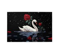 Liorosa Enchanted Swan Lake and Roses - Puzzle da 1000 pezzi per adulti, pezzi che si adattano perfettamente, hobby esplorativi e sfide, adatto per feste e decorazioni da parete