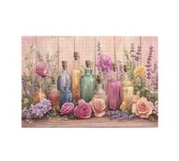 Liorosa Essence Of Spring - Puzzle vibrante da 1000 pezzi, bottiglie di profumo con fiori pastello, divertiti a risolvere puzzle con familiari e amici, design unico e bello, regalo per gli amanti dei