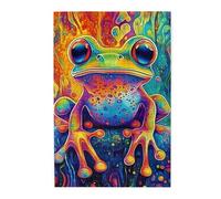 Liorosa Fantastici puzzle in legno a forma di rana, 1000 pezzi per adulti. Puzzle coinvolgente. Colori incredibilmente vivaci, design vivace, adatti per serate di gioco, esercizio pratico e pensiero