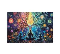 Liorosa Fantasy Awakening - Puzzle in legno da 1000 pezzi per adulti, energia arcobaleno nelle mistiche foreste di fiori, puzzle visionario in legno, design unico e bello, regalo per amici e familiari