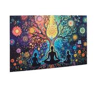 Liorosa Fantasy Awakening - Puzzle in legno da 500 pezzi per adulti, energia arcobaleno nelle mistiche foreste di fiori, puzzle visionario in legno, design unico e bello, regalo per amici e familiari