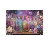 Liorosa Fantasy Elixirs - Puzzle in legno per adulti, fiale di vetro con rose in rilievo in Nebulosa Glow, puzzle mistici in legno, per alleviare lo stress, divertiti a risolvere i puzzle con la tua