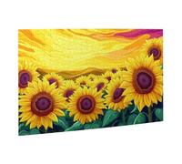 Liorosa Floral Symphony - Puzzle in legno per adulti, 500 pezzi, girasoli che ballano nella luce dorata, stimolante esercizio cerebrale, per gli amanti dei fiori, esercitare abilità pratiche e pensare