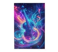 Liorosa Galactic Concerto 1000 pezzi di puzzle in legno per adulti, energia cosmica che scorre attraverso il violino, design vivace e unico, pezzi si adattano perfettamente, adatto per feste serate di