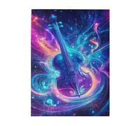 Liorosa Galactic Concerto 500 pezzi di puzzle in legno per adulti, energia cosmica che scorre attraverso il violino, design vivace e unico, pezzi si adattano perfettamente, adatti per feste serate di