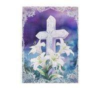 Liorosa Garden Of Remembrance - Puzzle vibrante da 500 pezzi, croce in marmo circondata da gigli in viola mistici, design spirituale impegnativo, pezzi si adattano perfettamente, regalo per un amico
