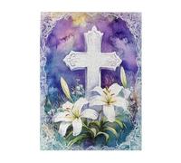 Liorosa Gigli della valle puzzle per adulti 500 pezzi, croce in un prato illuminato dalla luna, puzzle unico ispirato alla fede, design vivace e unico, pezzi si adattano perfettamente insieme