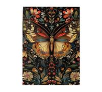 Liorosa Golden Monarch Puzzle da 500 pezzi per adulti, farfalla vibrante con ali iridescenti tra fiori lussureggianti, sinfonia della natura a colori, hobby esplorativi e sfide, regalo per amici