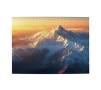 Liorosa Golden Summit - Puzzle da 500 pezzi per adulti, maestoso picco innevato nella prima luce dell'alba, fotografia di paesaggi d'arte moderna, splendida opera d'arte, montaggio pratico della tua