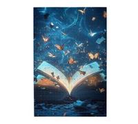 Liorosa Keeper'S Book - Puzzle da 1000 pezzi di legno per adulti, volume mistico con farfalle celesti, regalo fantastico per appassionati di libri e magia, esercitare abilità pratiche e pensiero