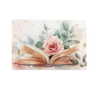 Liorosa Libro di fiori ad acquerello puzzle da 1000 pezzi per adulti, design estetico di colore morbido, per gli amanti dei fiori e della lettura, esercitare il potere del cervello e la sfida della