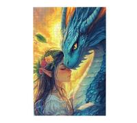 Liorosa Magico drago e genio floreale 1000 pezzi di puzzle in legno per adulti. Puzzle in legno con splendidi contrasti di colori. Meravigliosa immaginazione, rilassati e goditi il divertimento di