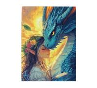Liorosa Magico drago e genio floreale 500 pezzi di puzzle in legno per adulti. Puzzle in legno con splendidi contrasti di colori. Meravigliosa immaginazione, rilassati e goditi il divertimento di