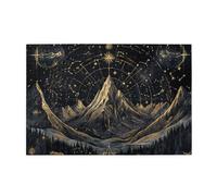 Liorosa Majestic Peaks con mappa stellare celeste, 1000 pezzi di puzzle in legno per adulti, costellazione luminosa e design bussola, estetica classica vintage, adatto per serate di gioco per feste