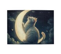Liorosa Moon Cat, puzzle in legno da 500 pezzi, per adulti, meravigliosa immaginazione, piacere sia del corpo che della mente, esercitare abilità pratiche e pensiero, ideale per rilassarsi e mostrare