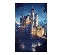 Liorosa Moonlit Fairytale Puzzle da 1000 pezzi per adulti, castello incantato sotto il cielo stellato, sfida a te stesso, goditi il processo di risoluzione del puzzle, adatto per serate di gioco di