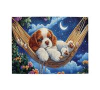 Liorosa Moonlit Puppy Dreams - Puzzle da 500 pezzi per adulti, amaca dorata sotto il cielo stellato con fiore, i pezzi si adattano perfettamente, divertiti a risolvere puzzle con familiari e amici