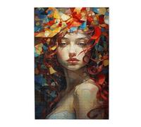 Liorosa Muse di vetro colorato, puzzle da 1000 pezzi per adulti, bellezza dai capelli rossi in frammenti caleidoscopici, pezzi si adattano perfettamente, rilassati, ideale per serate di gioco di festa