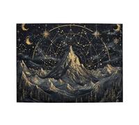 Liorosa Notte stellata sopra la catena montuosa puzzle per adulti 500 pezzi, costellazioni zodiacali dettagliate e chiaro di luna, puzzle artistico in legno, sfida a te stesso, regalo adatto per amici