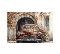 Liorosa October'S Time, puzzle in legno da 1000 pezzi per adulti, auto classica sotto il cancello di pietra adornato in autunno, ideale per relax e divertimento in famiglia, attività creative hobby