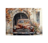 Liorosa October'S Time, puzzle in legno da 500 pezzi per adulti, auto classica sotto il cancello di pietra adornato in autunno, ideale per relax e divertimento in famiglia, attività creative hobby per